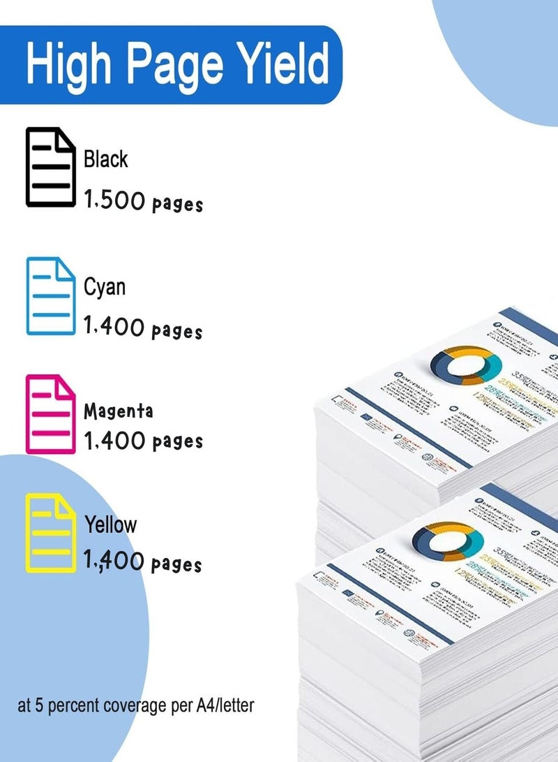 203A Toner Cartridge Set Compatible for HP 203A CF540A CF541A CF542A CF543A – Works with HP LaserJet Pro M254dw M254nw M280nw M281fdw M281fdn – HP 203A Printer Toner 4 Pack - Image 3