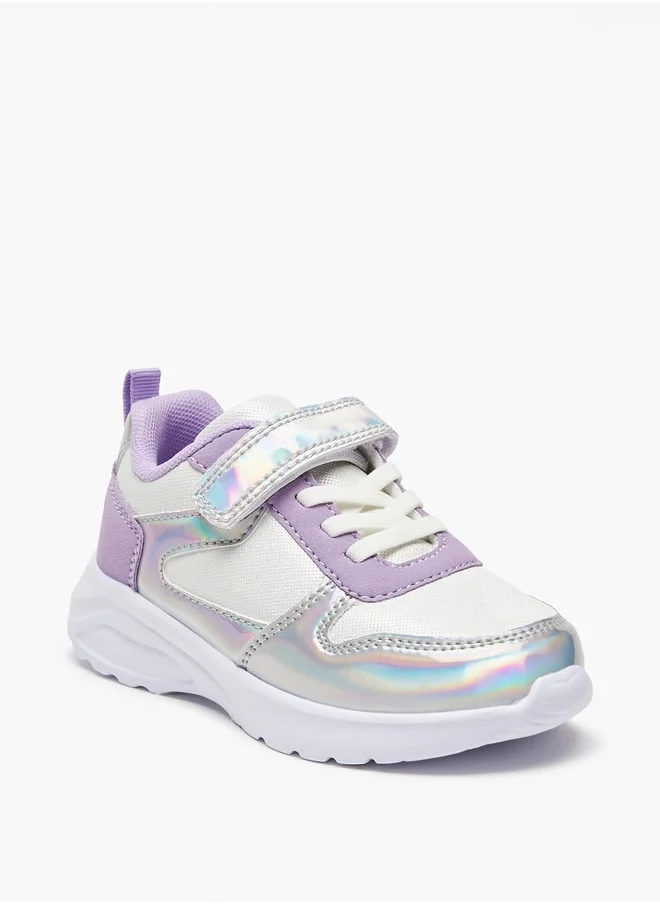 Flora Bella By Shoexpress Panelled Sneakers with Hook and Loop Closure