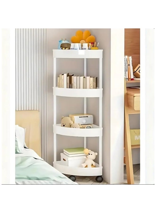 Corner Storage Shelf,Kitchen Triangle Storage Rack with Wheels - Image 4