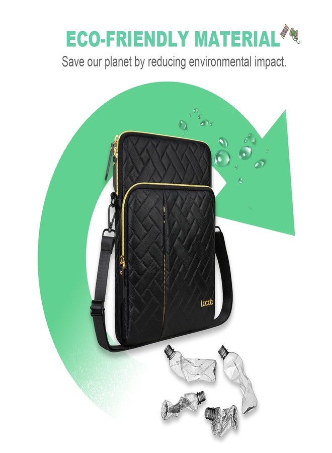 لاكدو حقيبة Lacdo لحماية الأجهزة اللوحية، مناسبة لأجهزة iPad مقاس 11 بوصة (A16) / iPad Pro مقاس 11 بوصة (M5/M4) / iPad Air مقاس 11 بوصة (M3/M2) / iPad مقاس 10.9 بوصة / iPad مقاس 10.2 بوصة / iPad Air 5/4، وحقيبة كتف لحمل جهاز Samsung Galaxy Tab A9+ اللوحي، لون أسود. - Image 5