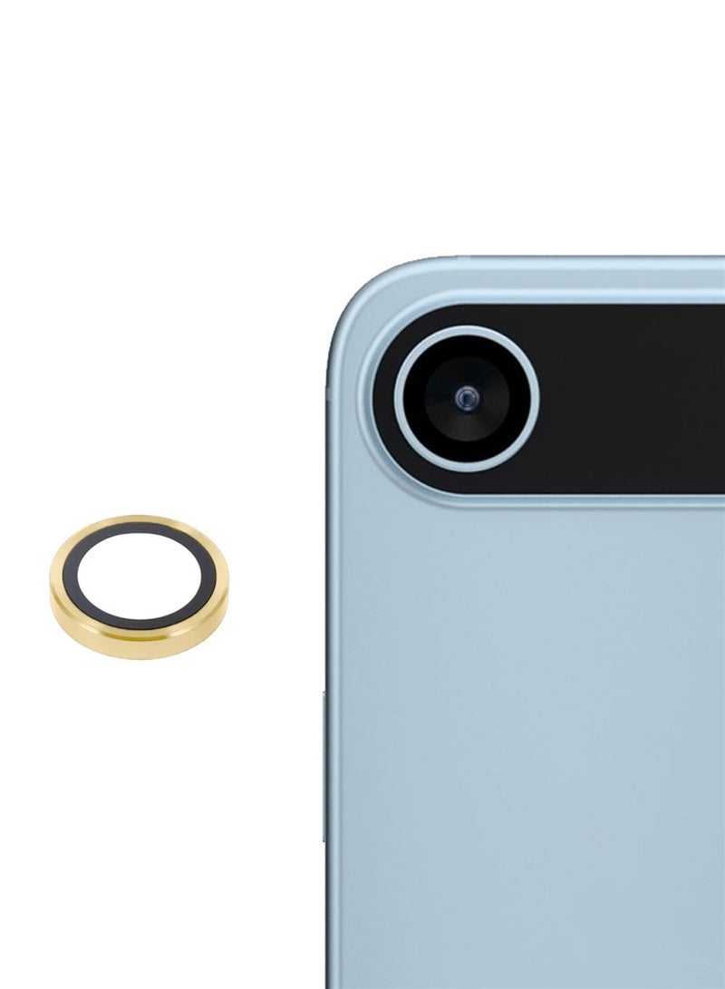 Wtech Apple iPhone Air 5G 2025 Premium Alloy Ring Camera Lens Tempered Glass Protector Shield (MLGICR) - Clear/Light Gold - Image 1