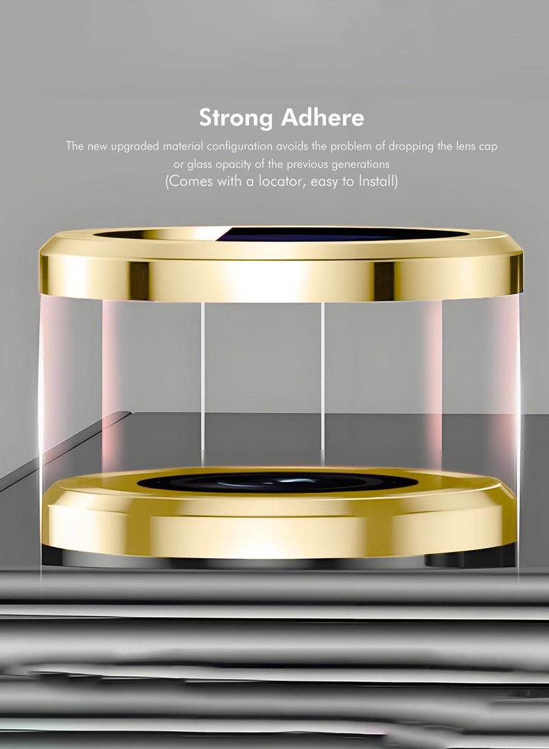 Wtech Apple iPhone Air 5G 2025 Premium Alloy Ring Camera Lens Tempered Glass Protector Shield (MLGICR) - Clear/Light Gold - Image 5