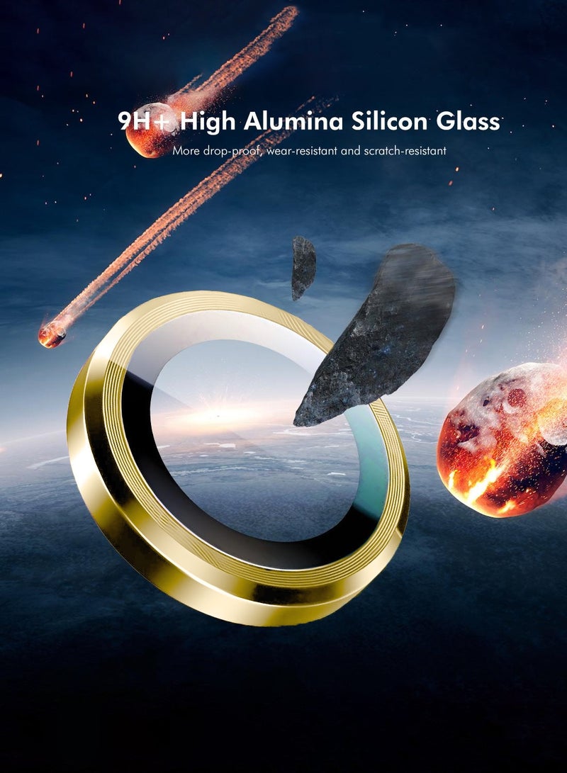Wtech Apple iPhone Air 5G 2025 Premium Alloy Ring Camera Lens Tempered Glass Protector Shield (MLGICR) - Clear/Light Gold - Image 4
