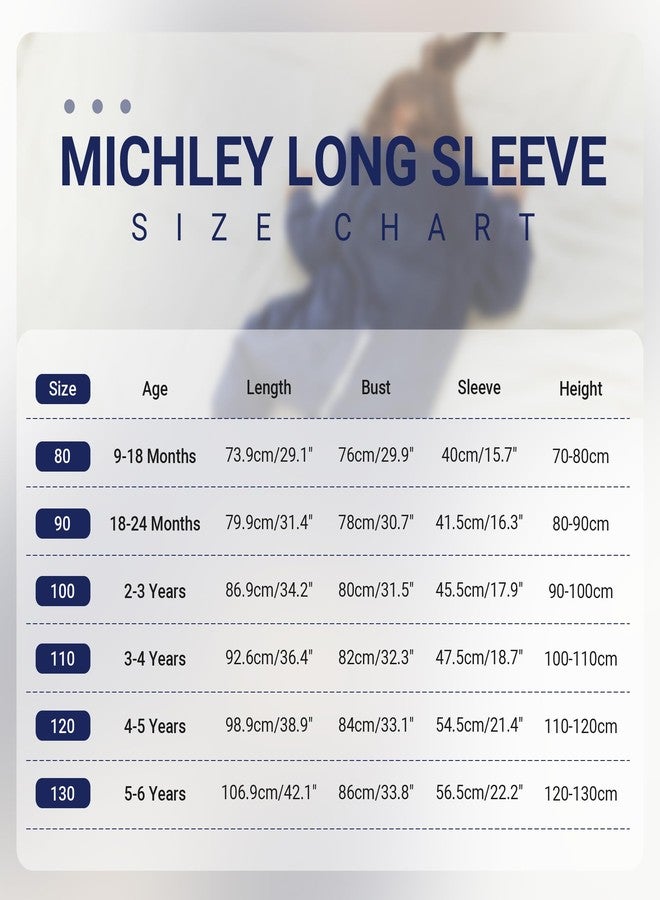 MICHLEY حقيبة نوم ميتشلي الفلانية للأطفال، بيجامة للجنسين، بأكمام طويلة وسحاب، كيس نوم قابل للارتداء لفصل الخريف والشتاء للأولاد والبنات، بومة، 18-24 شهر، مقاس 90 - Image 4