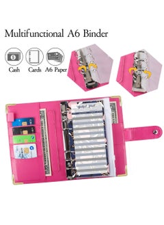 Excefore A6 PU Leather Budget Binder with 52-Week Savings Challenge Savings Challenges Book and Cash Envelopes, Save $1,378, Includes Cash Envelopes & Trackers, Pink Flower  - Image 4