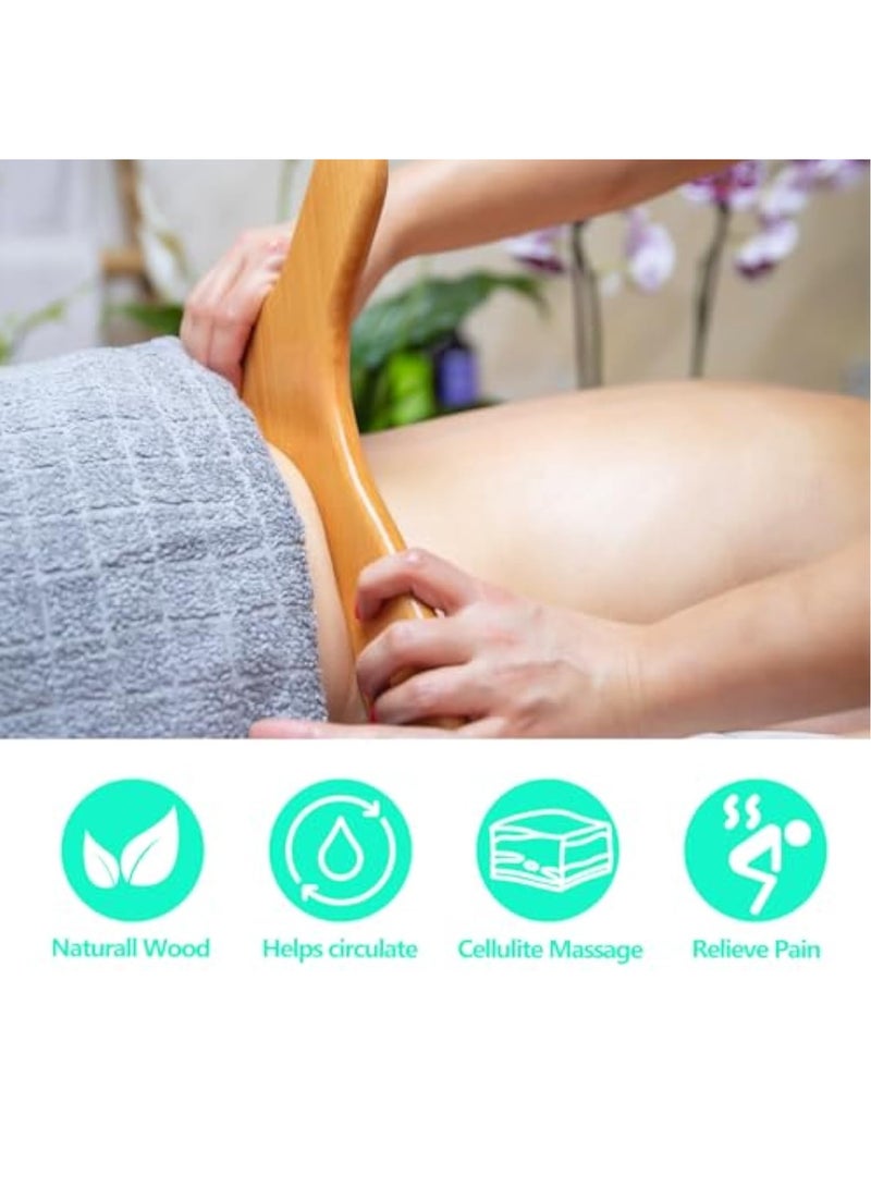 YelaJoy 4 قطع أدوات تدليك الخشب لتشكيل الجسم، مدلك تصريف اللمف، مجموعة مادلر، أسطوانة تدليك خشبية، مدلك مضاد للسيلوليت، مجموعة أدوات تشكيل الجسم - Image 3