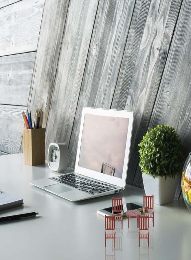 جارنيك 4 مجموعات من طاولة وكراسي بيت الدمية المصغرة، بيت الدمية المصغرة، طاولة وكرسي، أثاث مطبخ بلاستيكي صغير لتزيين بيت الدمية في حديقة الجنيات بنفسك - Image 5