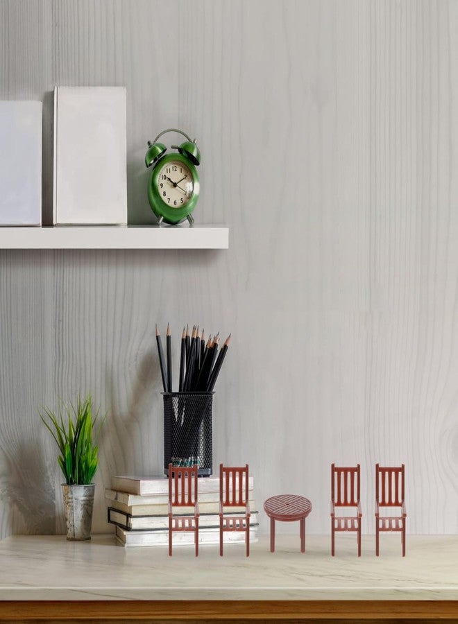 جارنيك 4 مجموعات من طاولة وكراسي بيت الدمية المصغرة، بيت الدمية المصغرة، طاولة وكرسي، أثاث مطبخ بلاستيكي صغير لتزيين بيت الدمية في حديقة الجنيات بنفسك - Image 4