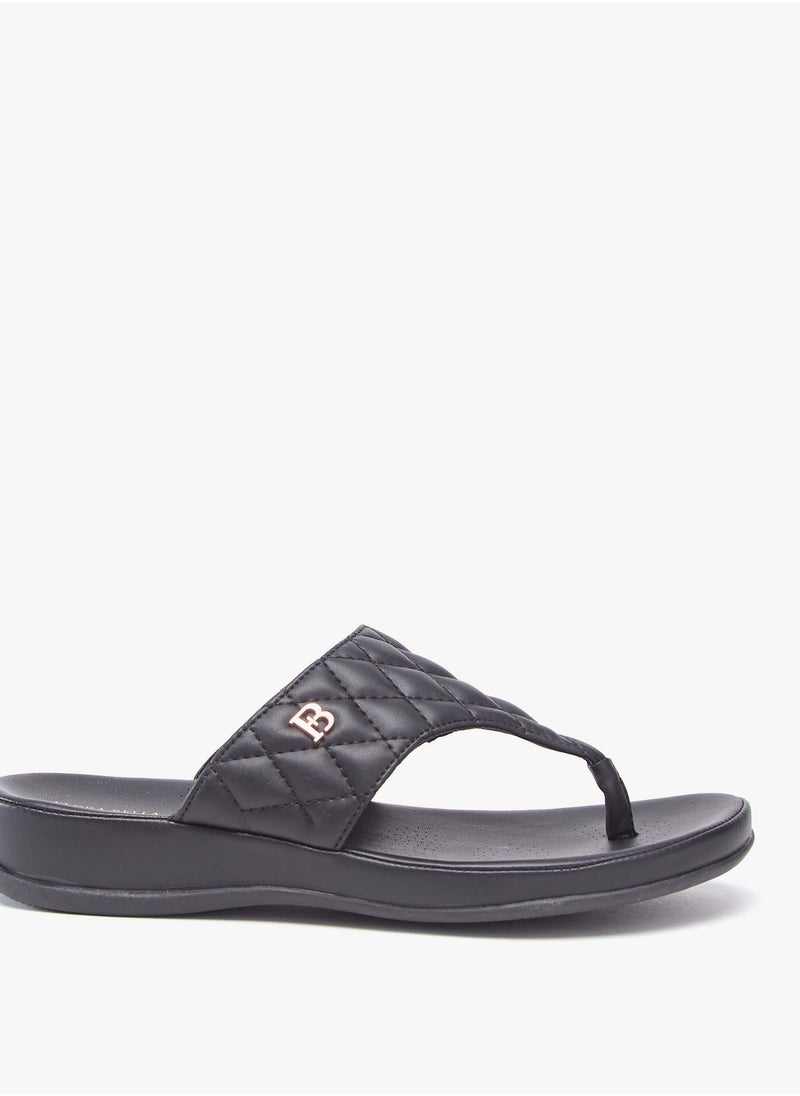 Flora Bella By Shoexpress - Women Quilted Slip-On Thong Sandals - Image 1
