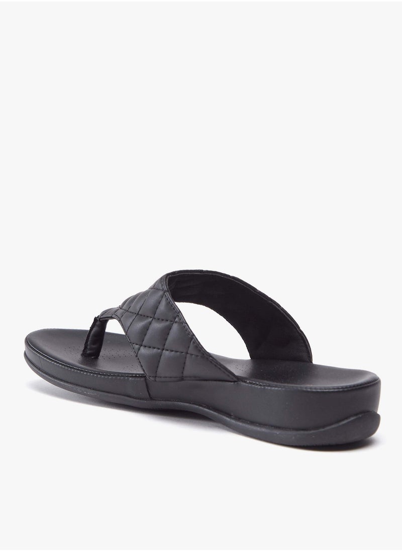 Flora Bella By Shoexpress - Women Quilted Slip-On Thong Sandals - Image 1