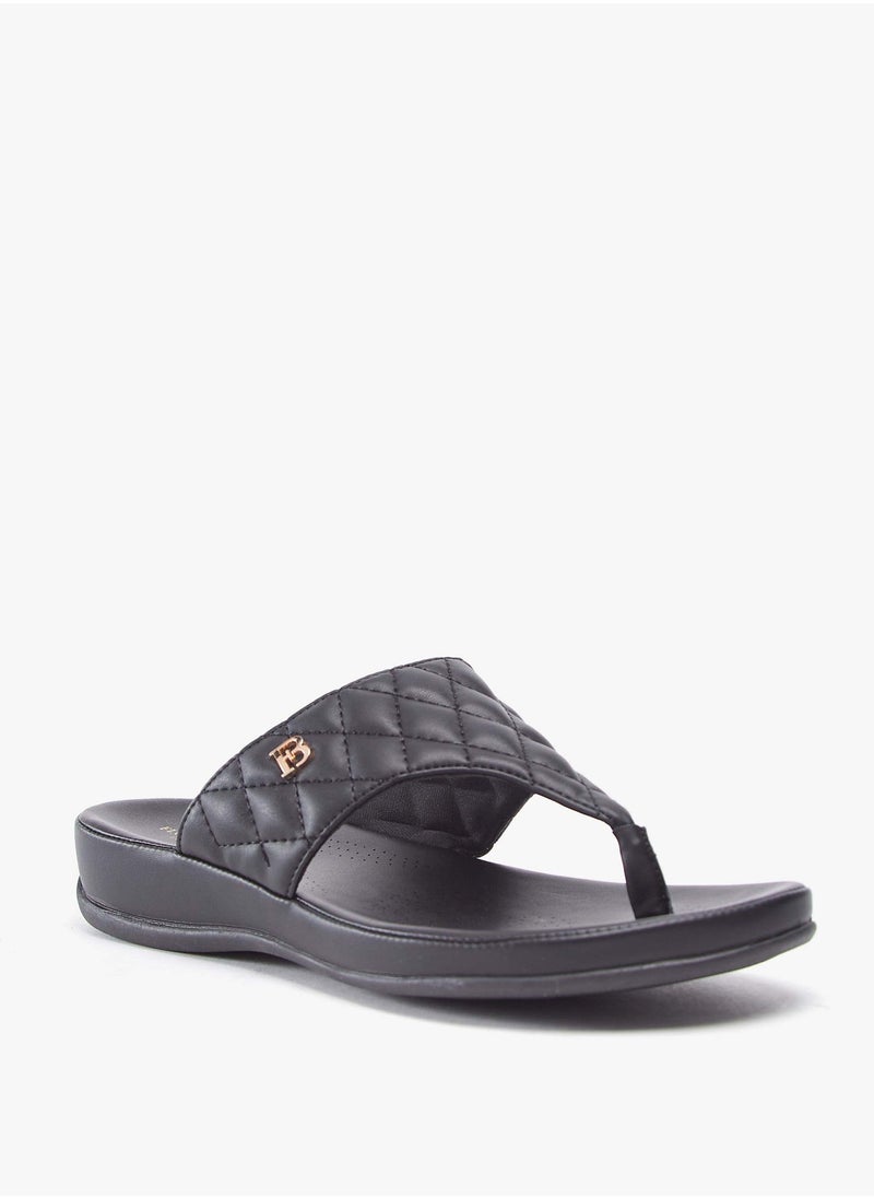 Flora Bella By Shoexpress - Women Quilted Slip-On Thong Sandals - Image 1