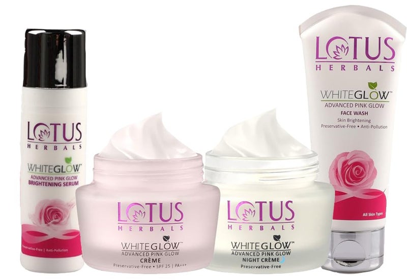 LOTUS HERBALS Lotus Herbals Purglow Advanced Pink Glow Day Cream50g Night Cream50g Face Serum30ml Face Wash100g Set of 4 - Image 1