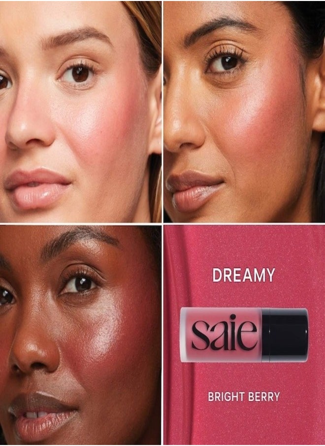 Saie SAIE  Dew  Blush - Lightweight Blendable Liquid Blush, Dreamy - bright berry 11g for a Natural Glow  - Image 2