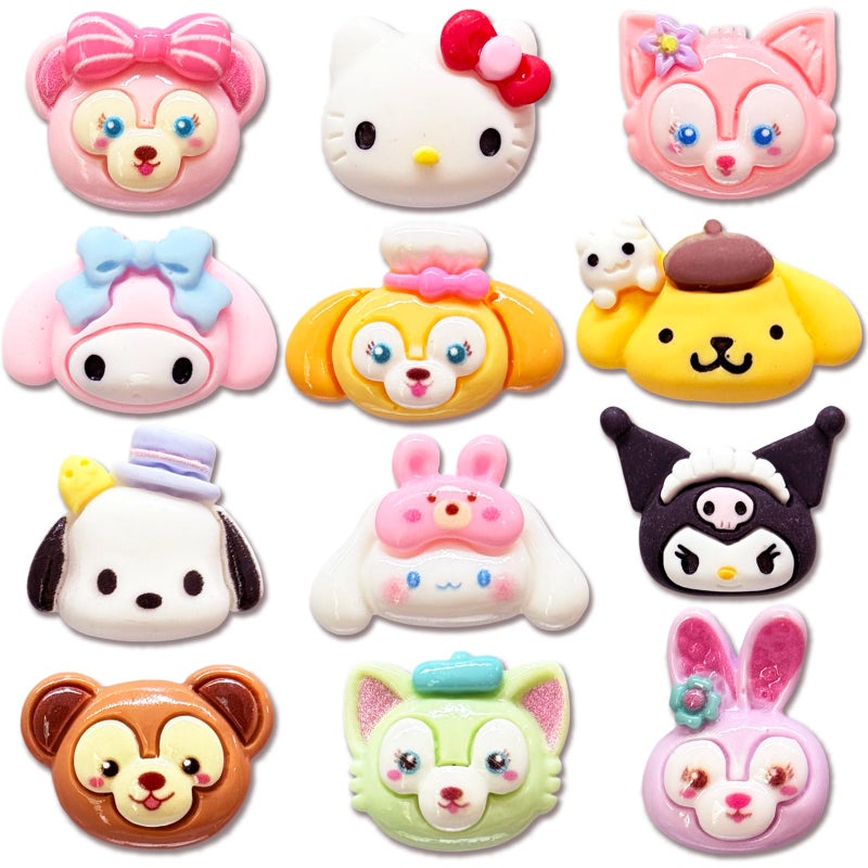 Hedbitoyo 12Pcs Cartoon Shoe Charms for Croc Clogs Sandals, Cute Resin Shoe Decorations - Image 1