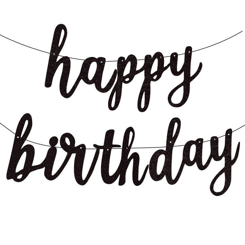 فيسيدي أسود عيد ميلاد سعيد الأبجدية لزينة حفلة عيد ميلاد - Image 1