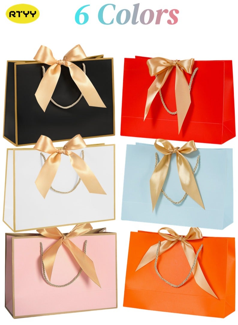 RTYY 6Pcs Gift Bags, Small Favor Bags, with Handles and Bow Ribbon, 11 ...