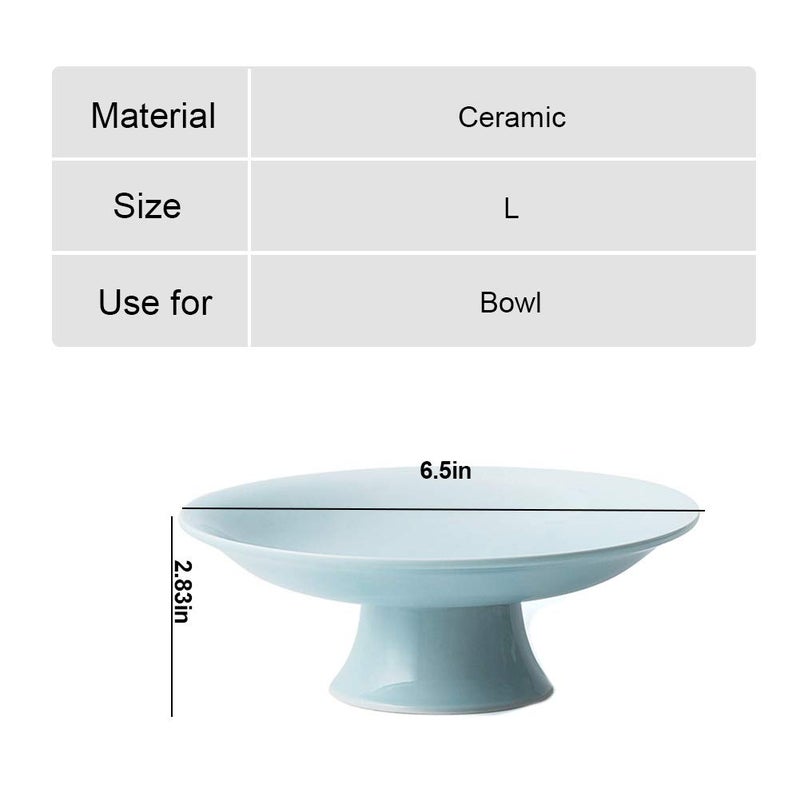 Kelendle Ceramic Footed Bowl Round Pedestal Bowl Fruit Bowl Holder Dessert Display Stand Decorative for Kitchen Counter Centerpiece Table Decor Serving Fruit Tray L- 8.3"" - Image 3