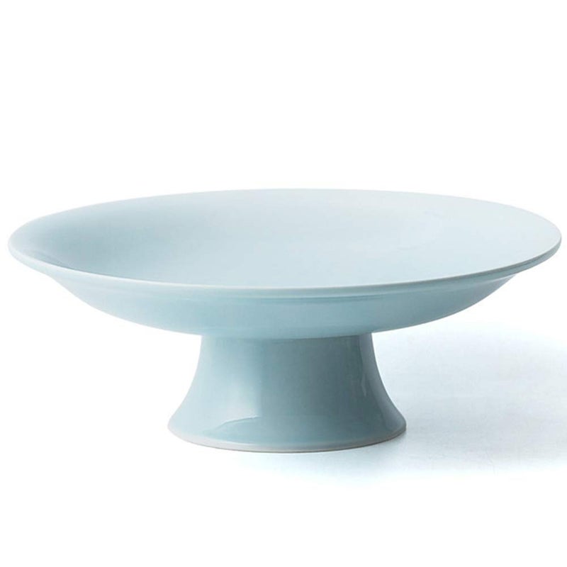 Kelendle Ceramic Footed Bowl Round Pedestal Bowl Fruit Bowl Holder Dessert Display Stand Decorative for Kitchen Counter Centerpiece Table Decor Serving Fruit Tray L- 8.3"" - Image 1