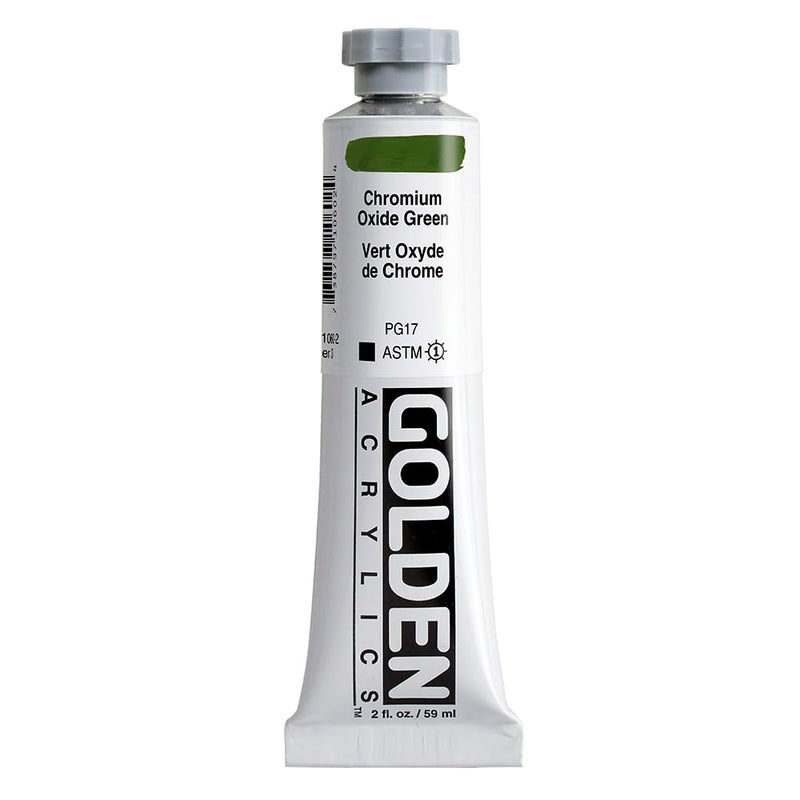 GOLDEN Heavy Body Acrylics, Chromium Oxide Green, 2 fl. oz. Tube, Professional Acrylic Paint, Opaque - Image 1