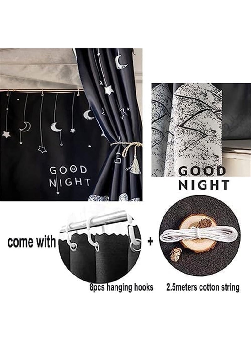 ستارة عازلة للضوء لغرفة النوم، مناسبة لسرير بطابقين مزخرف، غطاء خصوصية لزميل السكن، ستارة معتمة لتزيين خلفية الصور، للمنزل الجامعي - Image 4