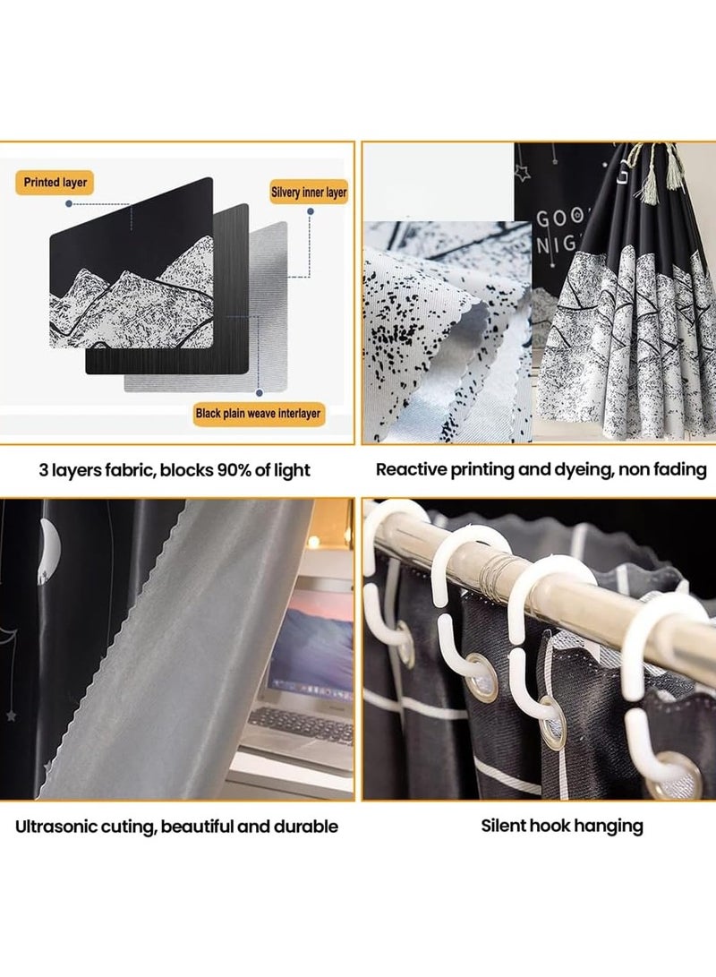 ستارة عازلة للضوء لغرفة النوم، مناسبة لسرير بطابقين مزخرف، غطاء خصوصية لزميل السكن، ستارة معتمة لتزيين خلفية الصور، للمنزل الجامعي - Image 5