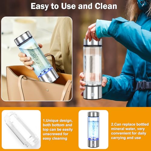 WIYYH 2025 Upgrade Hydrogen Water Bottle, Hydrogen Water Generator with Advanced SPE PEM Technology, 420ml(14OZ) Hydro Water Machine, Portable Water Ionizer for Office, Travel, Fitness & Everyday Hydration - Image 3