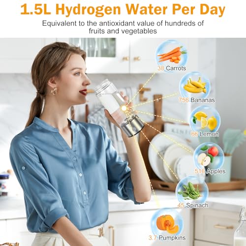 WIYYH 2025 Upgrade Hydrogen Water Bottle, Hydrogen Water Generator with Advanced SPE PEM Technology, 420ml(14OZ) Hydro Water Machine, Portable Water Ionizer for Office, Travel, Fitness & Everyday Hydration - Image 5