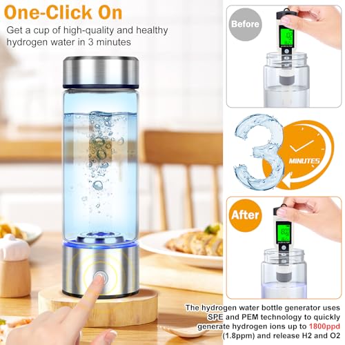 WIYYH 2025 Upgrade Hydrogen Water Bottle, Hydrogen Water Generator with Advanced SPE PEM Technology, 420ml(14OZ) Hydro Water Machine, Portable Water Ionizer for Office, Travel, Fitness & Everyday Hydration - Image 2