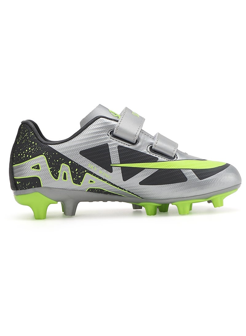 SKY WING Boys And Girls Soccer Cleats FG Sole Hook And Loop Soccer Shoes For Unisex Kid Indoor Outdoor Hook & Loop Football Shoes Suitable Little Kid And Big Kid - Image 2