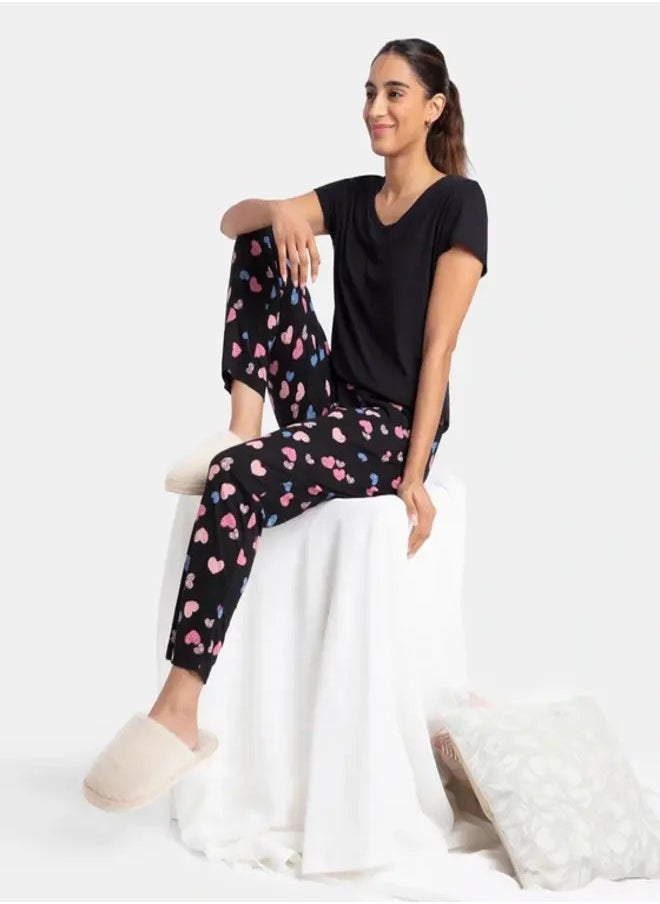 JOCKEY - Jockey RX85 Women's Micro Modal Cotton Short Sleeve T-Shirt & Pyjama Sleep Set - Image 1