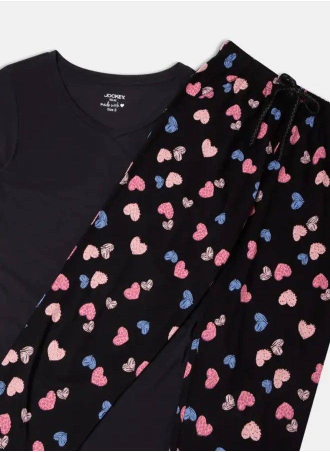 JOCKEY - Jockey RX85 Women's Micro Modal Cotton Short Sleeve T-Shirt & Pyjama Sleep Set - Image 1