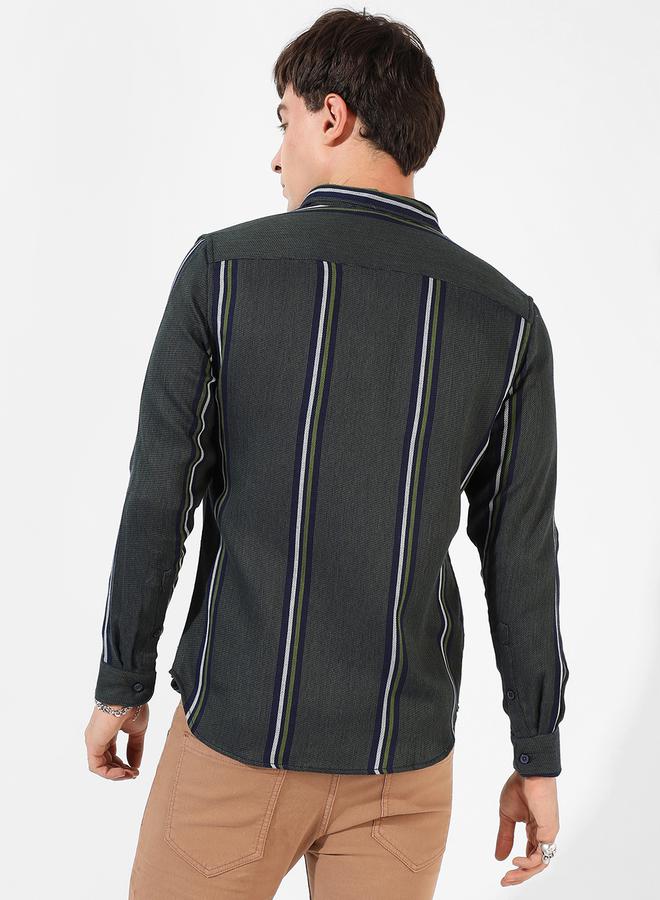 كامبوس سوترا قميص كاجوال مخطط من القطن من كامبس سوترا - Image 3