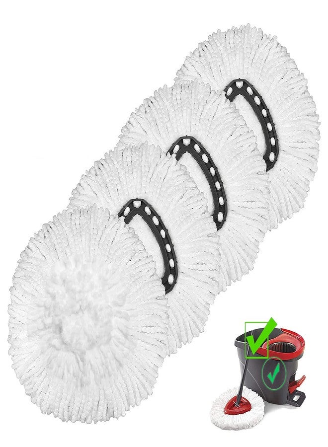 HiBaby 4 Pack Mop Head Replacement Compatible with O Cedar Mop Replace Head EasyWring 1-Tank, Microfiber Spin Mops Refills, Easy Cleaning - Image 1