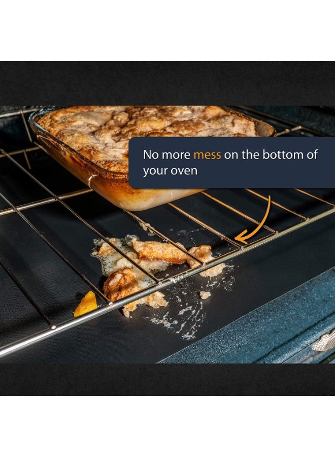 Chabeia 2 Pcs Extra Thick Non-Stick Oven Liners, Versatile for Electric, Gas, And Grill Use for Restaurant Eid for Fan Assisted Ovens,  Large Heavy Duty 60cm x 40cm 0.2mm for Easy Cleaning（Black） - Image 5