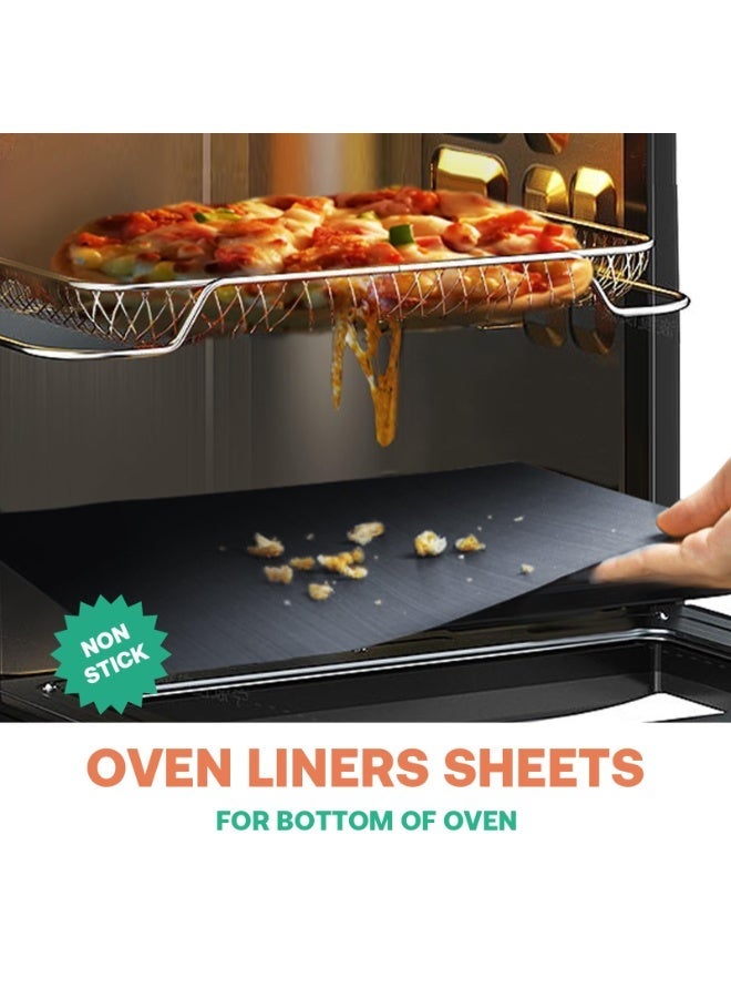 Chabeia 2 Pcs Extra Thick Non-Stick Oven Liners, Versatile for Electric, Gas, And Grill Use for Restaurant Eid for Fan Assisted Ovens,  Large Heavy Duty 60cm x 40cm 0.2mm for Easy Cleaning（Black） - Image 3