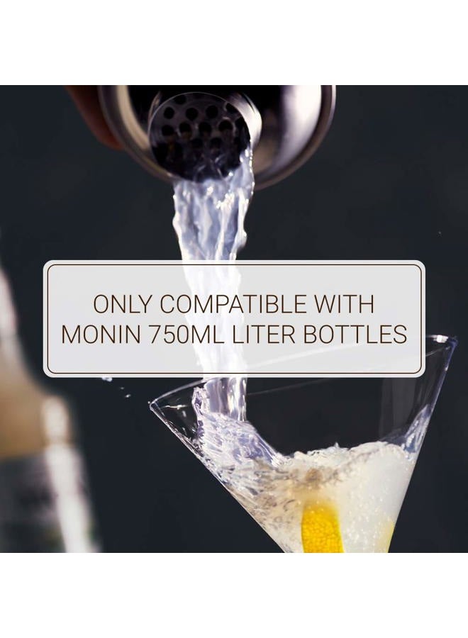 Monin Syrup Pump, Exclusively for 750ml (25.4 fl oz) Glass Bottles | Mess-Free Dispensing + Tip Cover Included (White) - Image 3