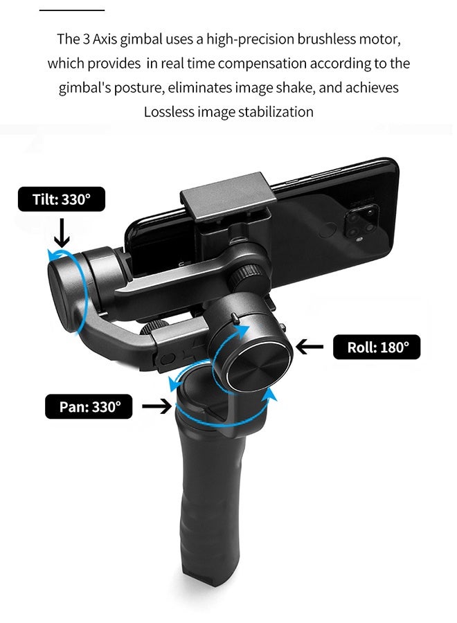 Beauenty 3-Axis Smartphone Gimbal Stabilizer for Android  iPhone, Handheld Phone Stabilizer for Video Recording with Face/Object Tracking, Anti-Shake Gimbal for Vlogging, YouTube, TikTok - Image 5