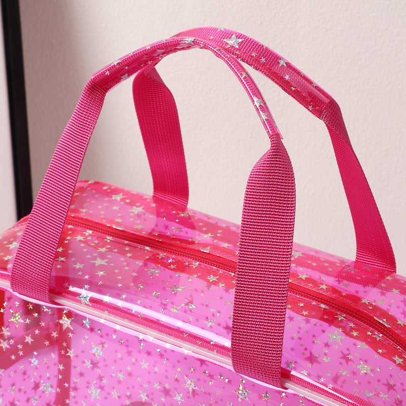New PVC Cosmetic Toiletry Bag Large Capacity Travel Zipper Handbag Star Print - Image 4