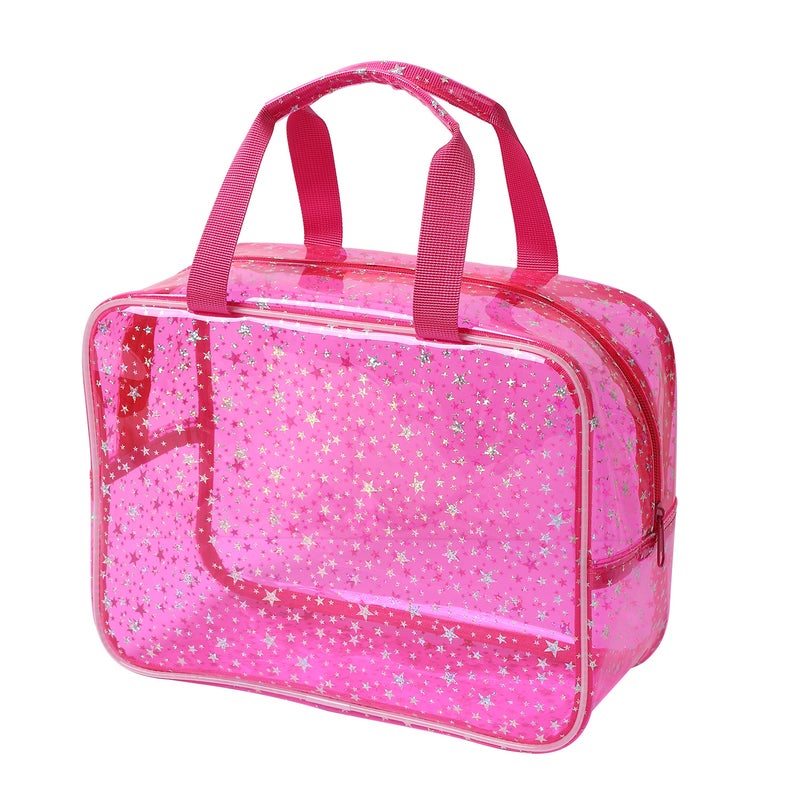 New PVC Cosmetic Toiletry Bag Large Capacity Travel Zipper Handbag Star Print - Image 5