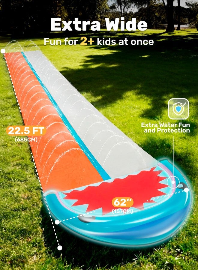 Sloosh Water Slides with 2 Inflatable Boards,22.5ft Double Lane Splash Slip Lawn Water Slide with Advanced Sprinklers Summer Toy for Kids Adults Fun Backyard Summer Outdoor, Shark - Image 2