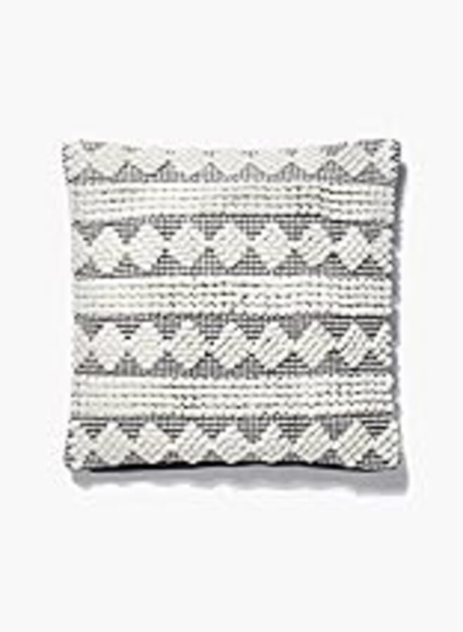 Matalan Dark Grey Textured Diamond Stripe Outdoor Cushion, 46 cm x 46 cm Size
