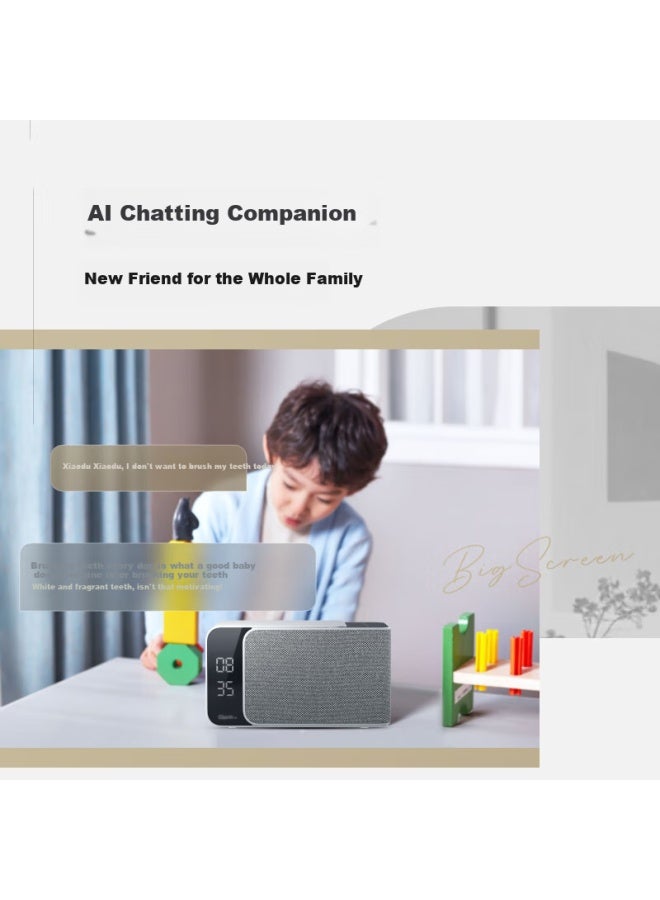 Xiaodu Smart Speaker Matepro Wenxin Large Language Model Ai Question And Answer Chatting Excellent Voice Led Clock Bluetooth Smart Speaker For Children And Elderly, Dialect Support, Gift-giving, Gray