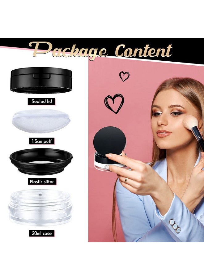 Cunhill - 2 Pieces Loose Powder Container With Puff 0.17/0.7 Oz Reusable Plastic Empty Powder Case Portable Diy Empty Makeup Powder Container Loose Powder Compact Case With Mirror And Elasticated Net Sifter - Image 1