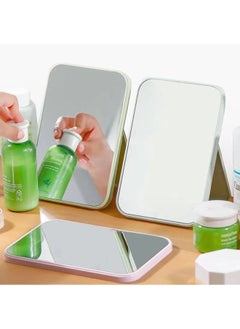 Arabest Desktop Makeup Mirror,Foldable Makeup Mirror Simple Portable Princess Mirror Square Mirror Makeup Mirror Small Mirror with Stand for Women (Beige)  - Image 4