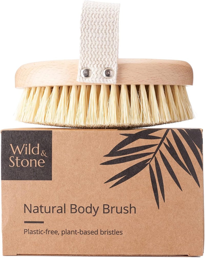 Wild Stone Dry Brushing Body Brush Gentle Exfoliating Brush Cellulite Remover Body Exfoliator Natural Sustainable Body Brush