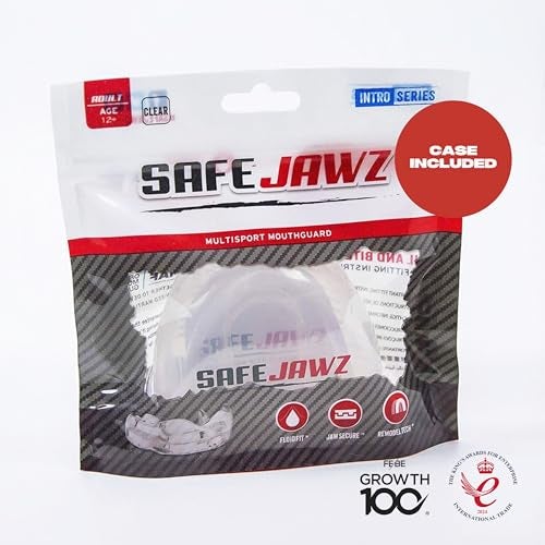 SAFEJAWZ Sports Mouthguard Slim Fit, Adult and Junior Mouth Guard with Case for Boxing, Basketball, Lacrosse, Football, MMA, Martial Arts, Hockey and All Contact Sports (Adult 12+ Years, Clear) - Image 5