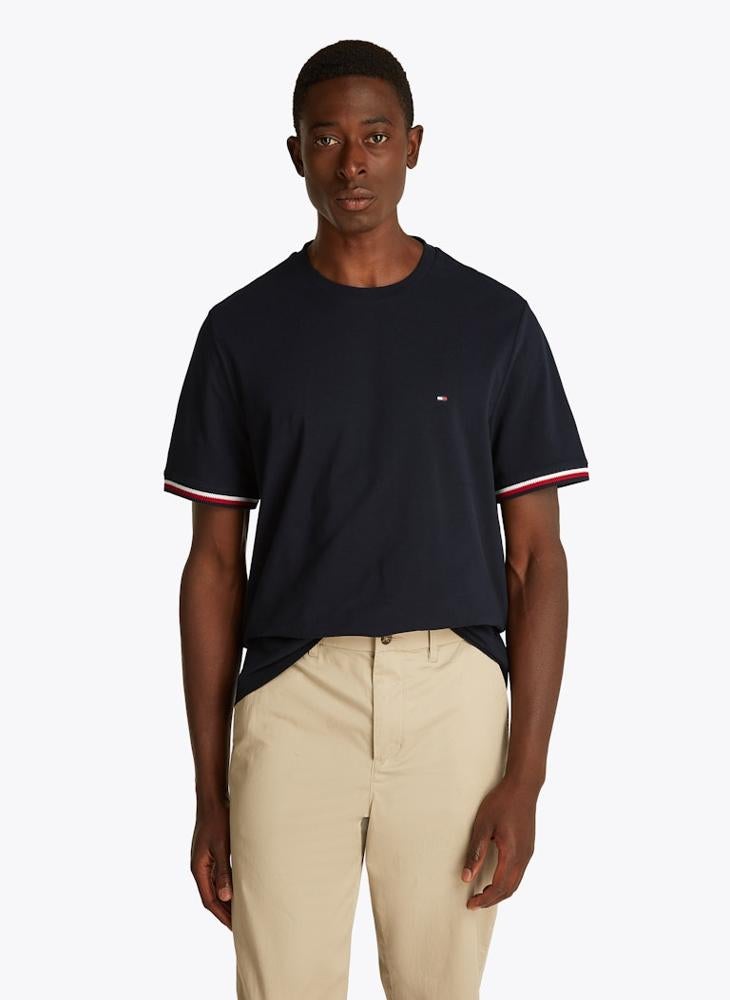 TOMMY HILFIGER Global Stripe Cuff T-Shirt  - Image 1