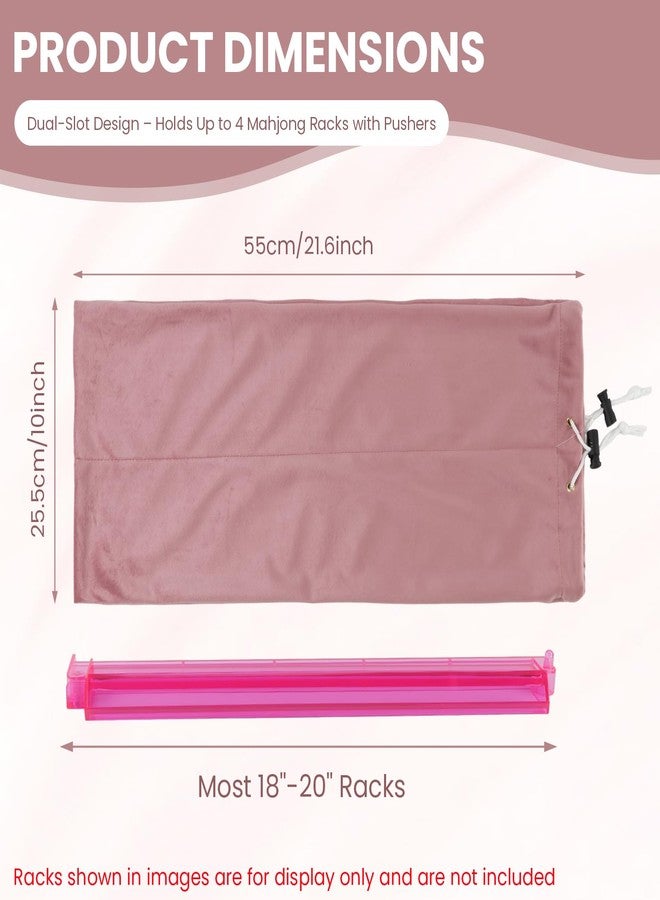 YCQDDA Mahjong Rack Bag, Soft Velvet Dual-Slot Storage Bag for 4 Mahjong Racks with Pushers, Drawstring Carrying Case, Giftable Mahjong Accessory for Women and Mahjong Lovers - Image 2
