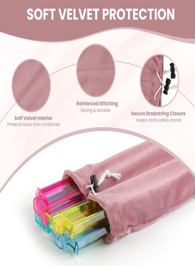 YCQDDA Mahjong Rack Bag, Soft Velvet Dual-Slot Storage Bag for 4 Mahjong Racks with Pushers, Drawstring Carrying Case, Giftable Mahjong Accessory for Women and Mahjong Lovers - Image 3