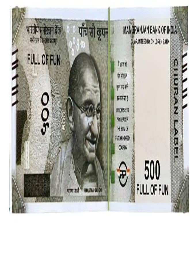 Munmoll Pack of 4 Bundle Dummy Notes Fun Playing 500 Rupeess Notes Pretend Play Fake Money for Kids Multycolor - Image 3